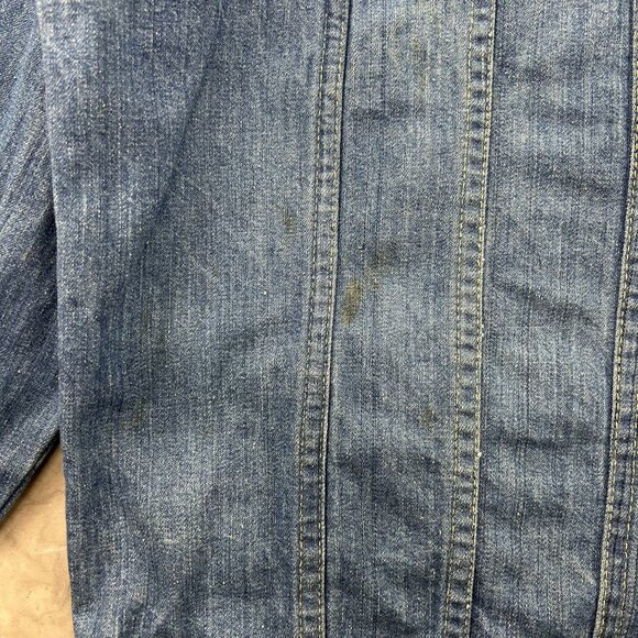 70S VINTAGE WRANGLER JEAN JACKET MENS LARGE BLUE DENIM WESTERN WORKWEAR - Picture 6 of 12